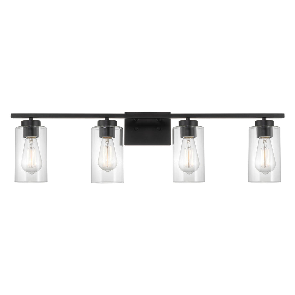 Applique murale Lucid 33 à 4 lumières, style ferme, pour salle de bain ou meuble-lavabo.