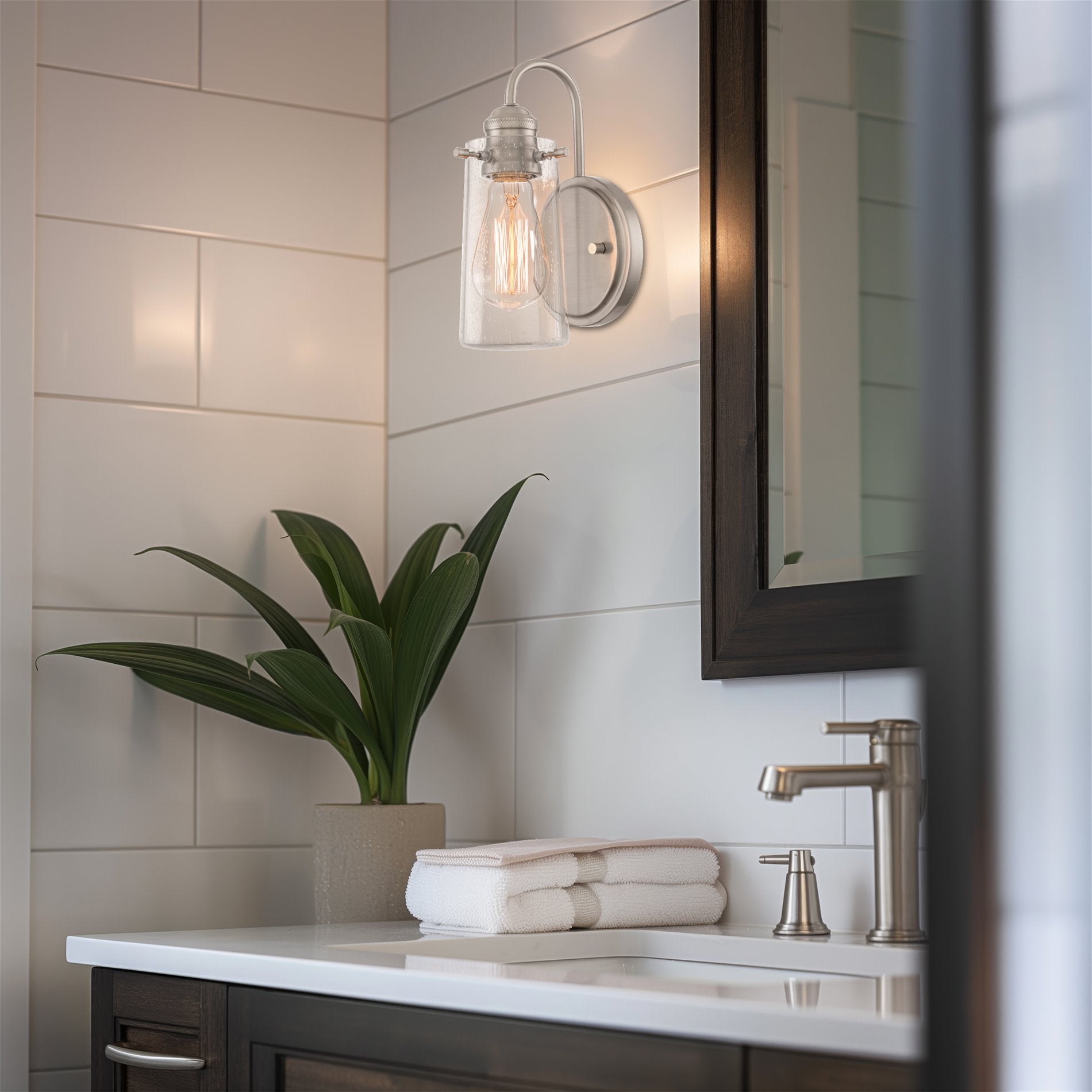 Applique murale Rayne 10 style ferme moderne à col de cygne pour salle de bain/coiffeuse