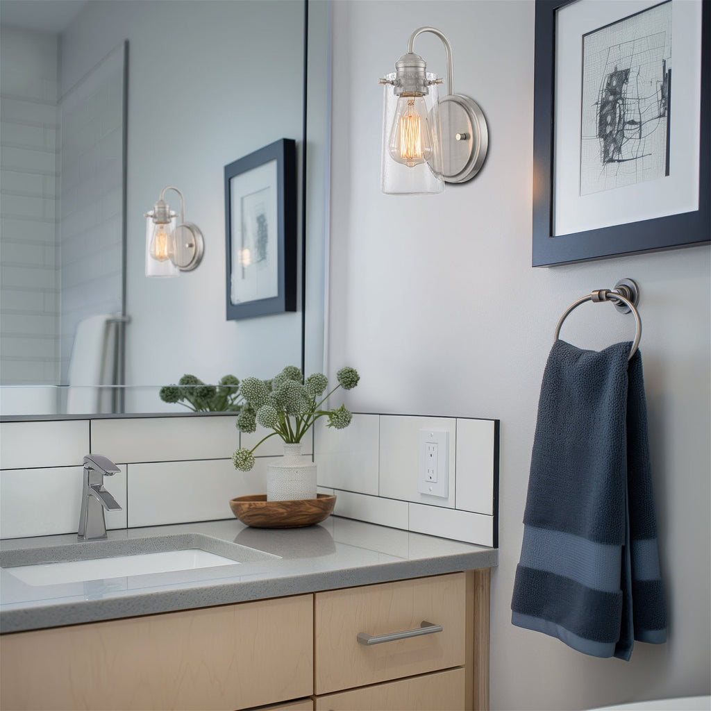 Applique murale Rayne 10 style ferme moderne à col de cygne pour salle de bain/coiffeuse