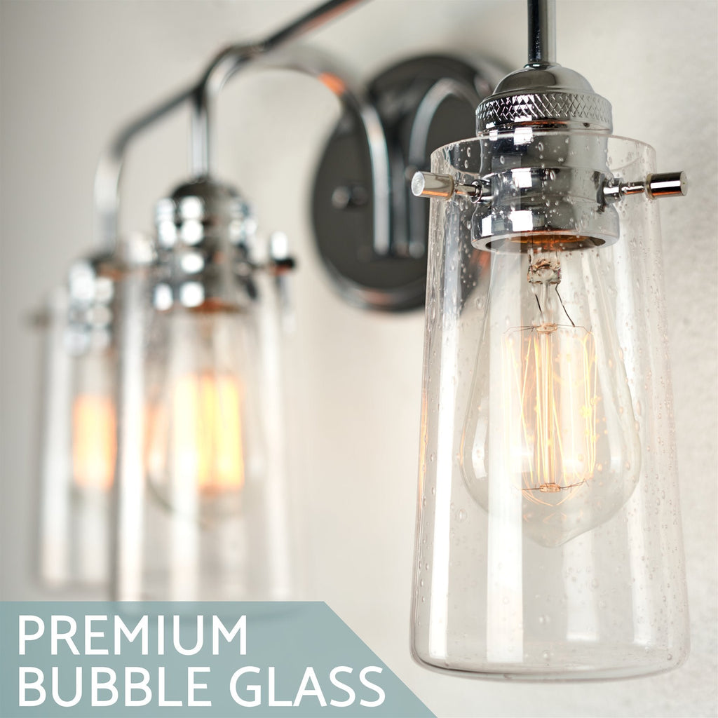 Applique murale Rayne 23 style ferme moderne à 3 lumières pour salle de bain