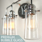 Applique murale Rayne 23 style ferme moderne à 3 lumières pour salle de bain