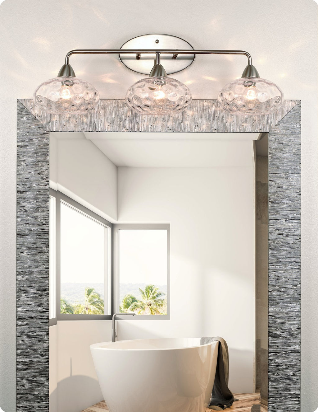 Applique murale moderne Marina 26 à 3 lumières pour salle de bain