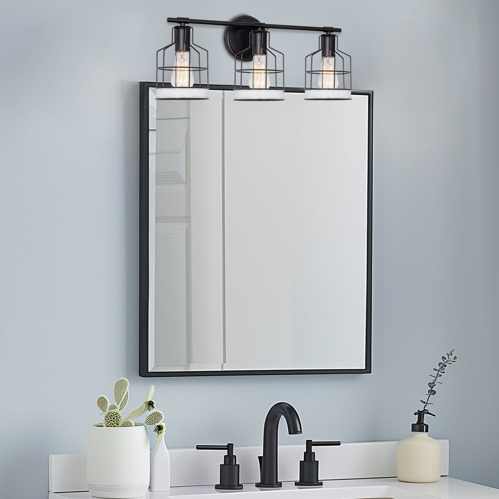 Applique murale Halstead 23 à 3 lumières, style ferme, en métal, pour salle de bain/meuble.