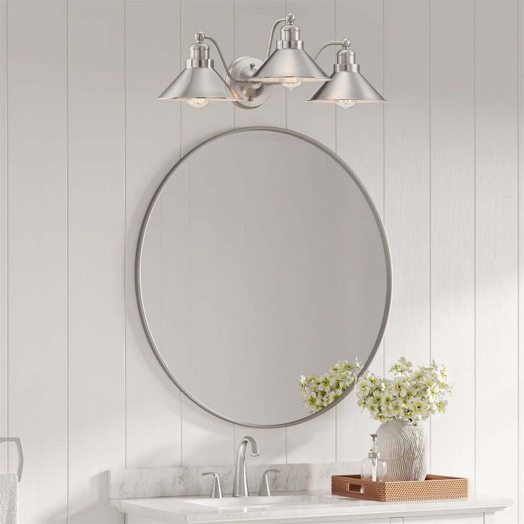 Applique murale Welton 26 à 3 lumières, style ferme moderne, pour salle de bain.