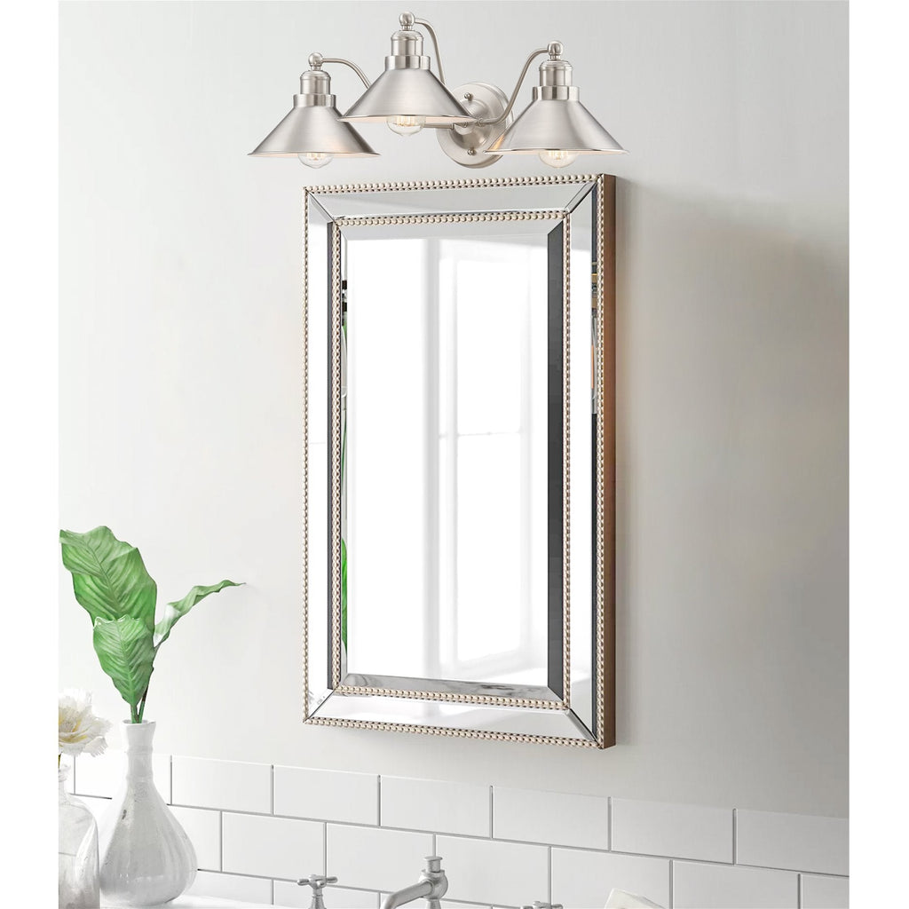 Applique murale Welton 26 à 3 lumières, style ferme moderne, pour salle de bain.