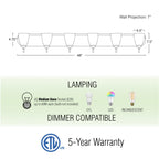 Applique murale moderne Armada 49 à 6 lumières au-dessus du miroir / Applique de salle de bain