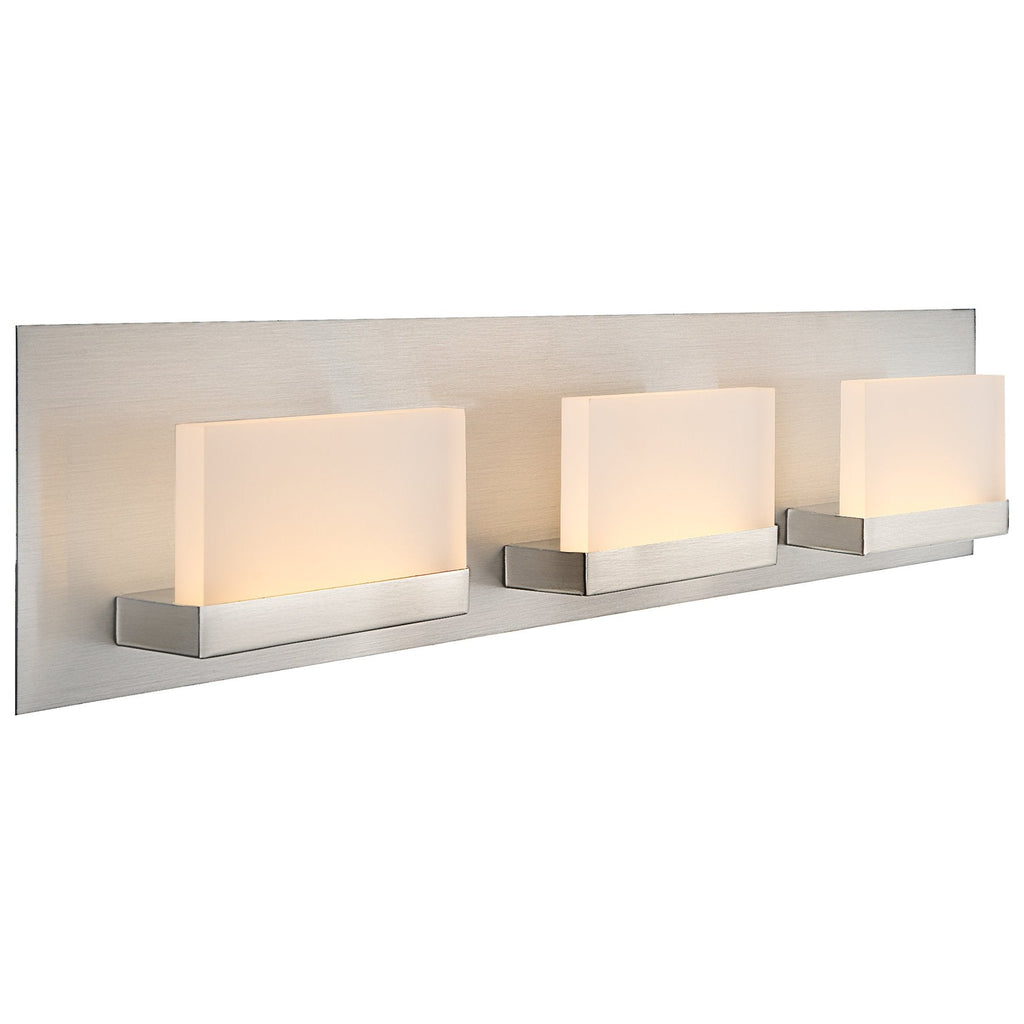 Applique murale moderne Everett 24 à 3 lumières DEL intégrées de 30 W (équivalent 180 W) pour salle de bain/coiffeuse