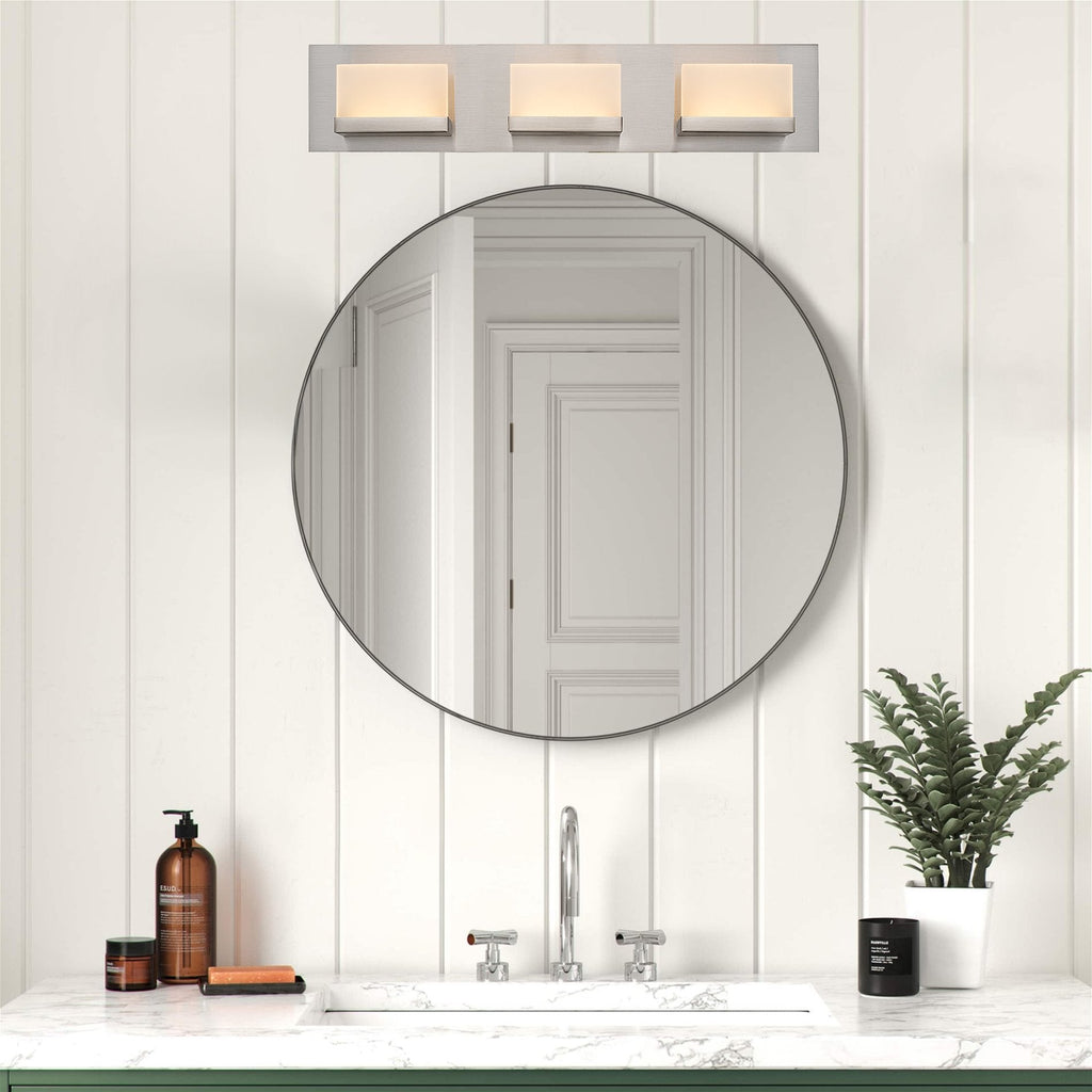 Applique murale moderne Everett 24 à 3 lumières DEL intégrées de 30 W (équivalent 180 W) pour salle de bain/coiffeuse