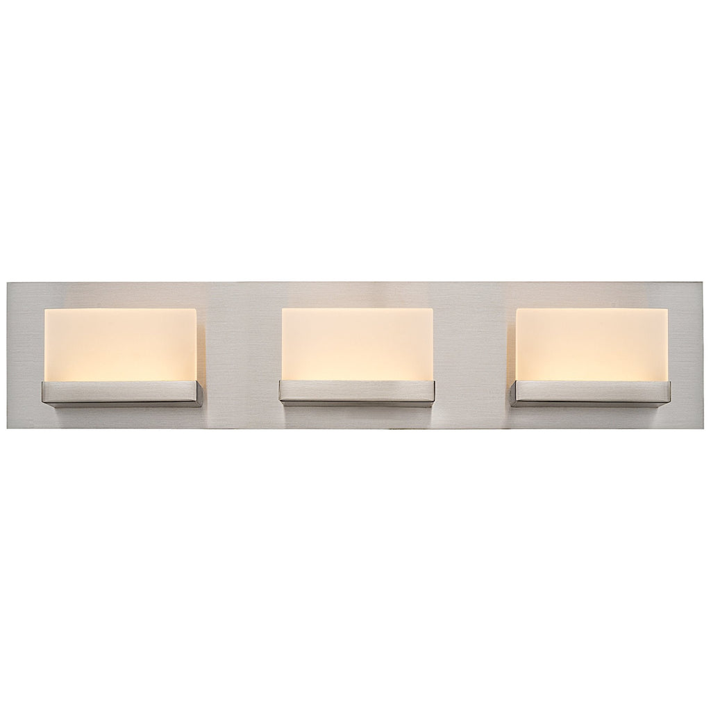 Applique murale moderne Everett 24 à 3 lumières DEL intégrées de 30 W (équivalent 180 W) pour salle de bain/coiffeuse