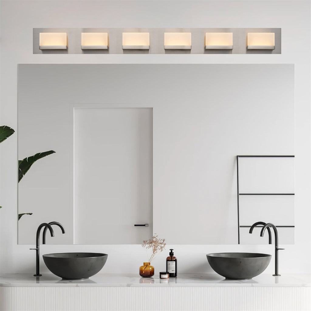 Applique murale moderne Everett 48 à 6 lumières DEL intégrées de 60 W (équivalent 360 W) pour salle de bain/meuble-lavabo