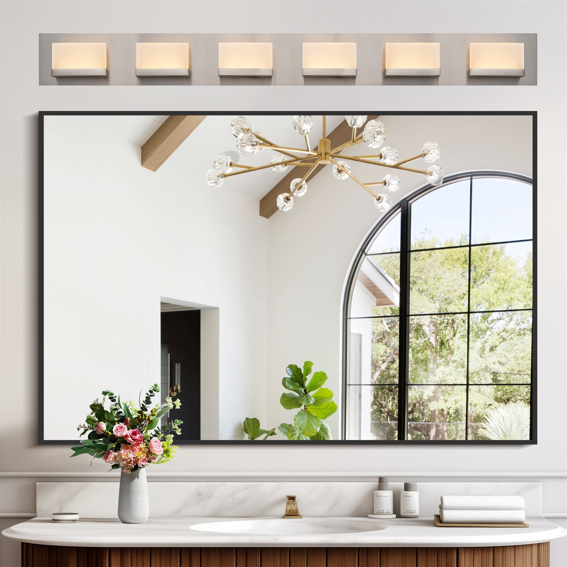 Applique murale moderne Everett 48 à 6 lumières DEL intégrées de 60 W (équivalent 360 W) pour salle de bain/meuble-lavabo