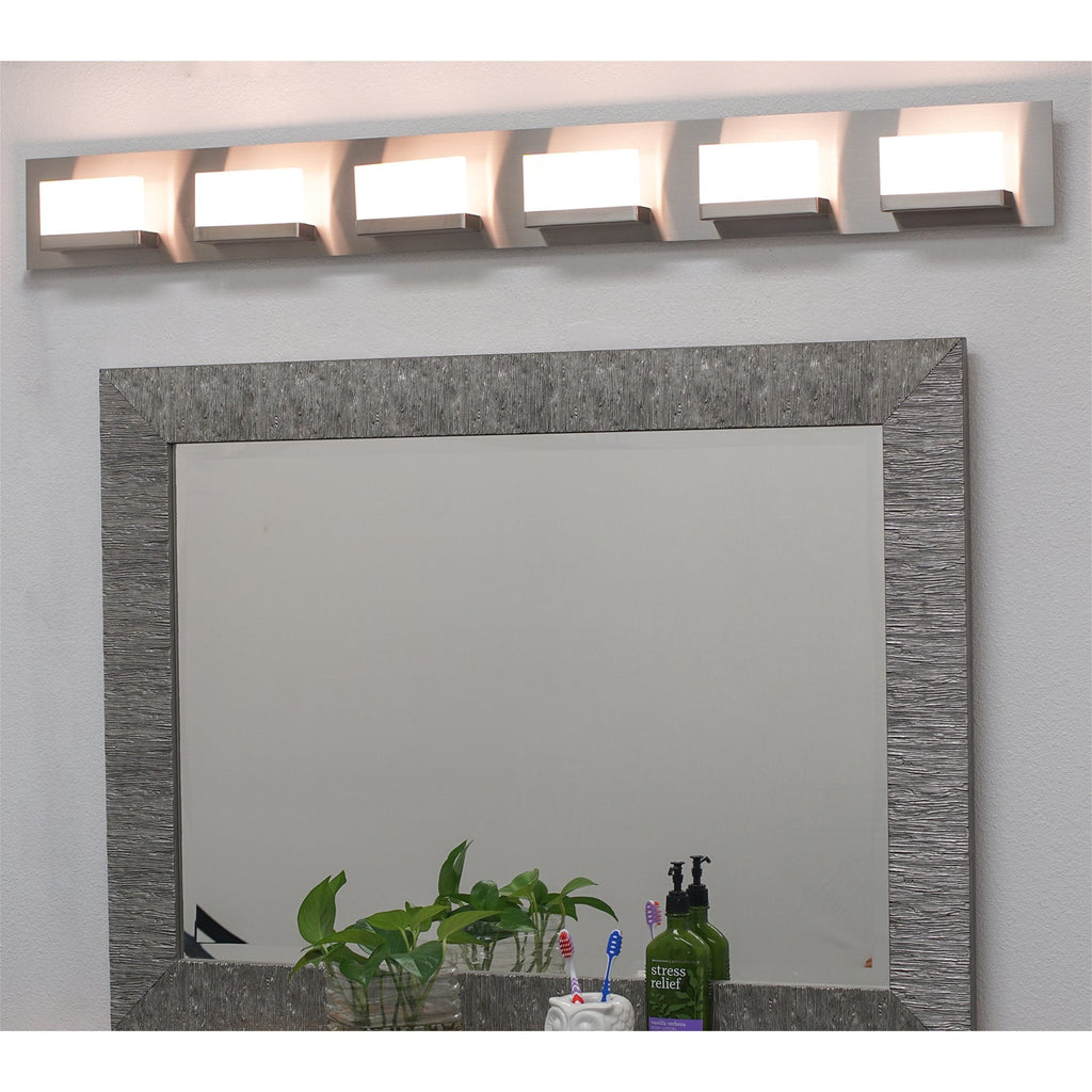 Applique murale moderne Everett 48 à 6 lumières DEL intégrées de 60 W (équivalent 360 W) pour salle de bain/meuble-lavabo