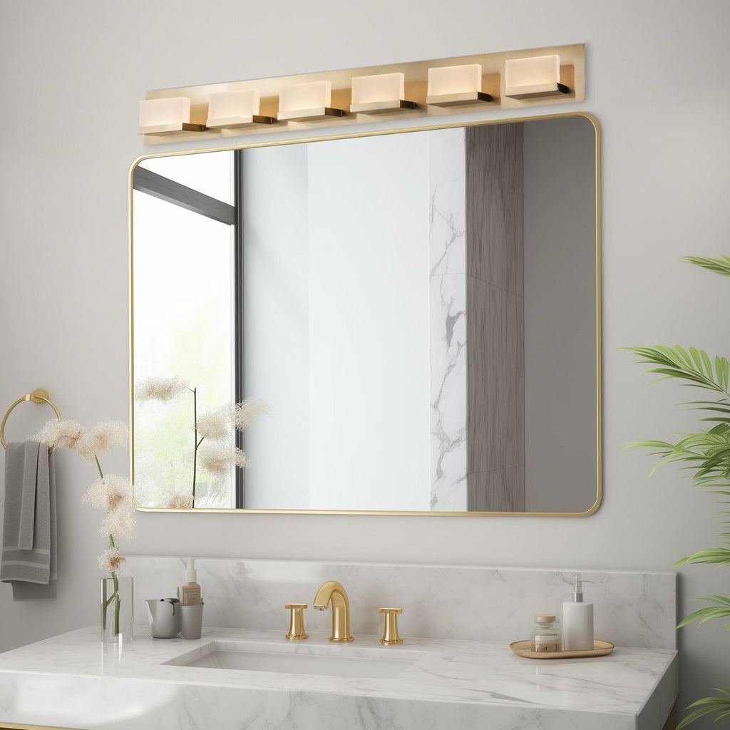 Applique murale moderne Everett 48 à 6 lumières DEL intégrées de 60 W (équivalent 360 W) pour salle de bain/meuble-lavabo
