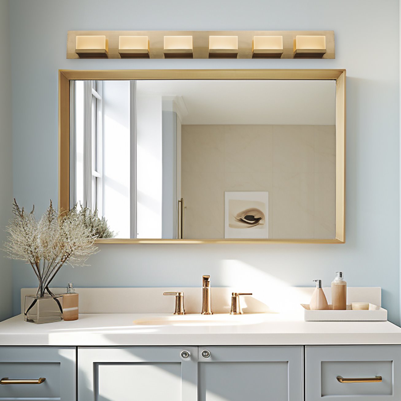 Applique murale moderne Everett 48 à 6 lumières DEL intégrées de 60 W (équivalent 360 W) pour salle de bain/meuble-lavabo