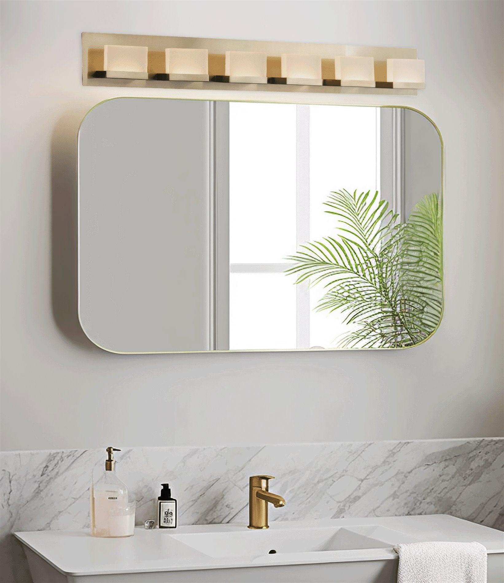 Applique murale moderne Everett 48 à 6 lumières DEL intégrées de 60 W (équivalent 360 W) pour salle de bain/meuble-lavabo