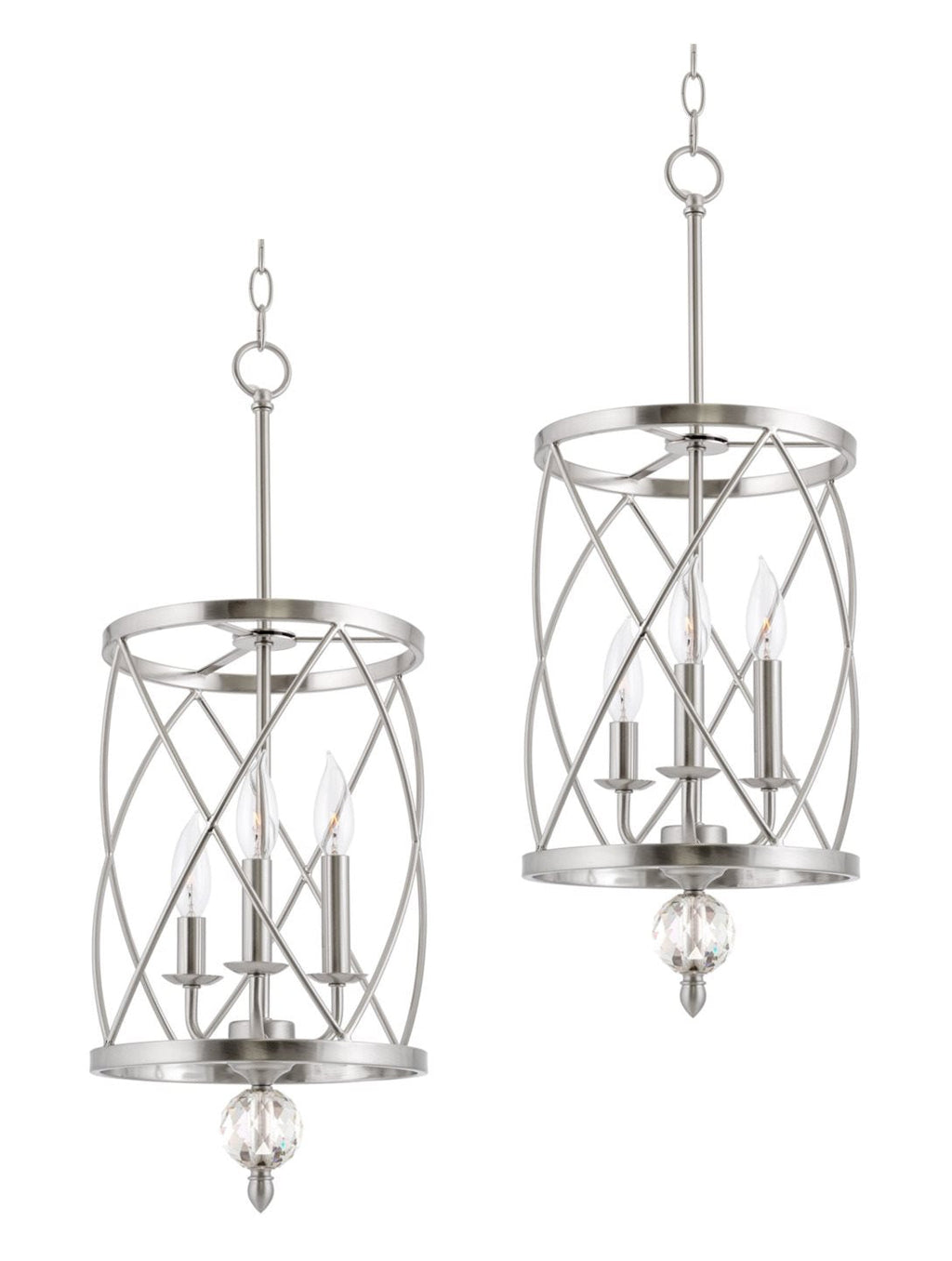 Lustre suspendu moderne Eleanor 27 à 3 lumières pour hall d'entrée