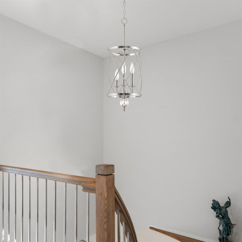 Lustre suspendu moderne Eleanor 27 à 3 lumières pour hall d'entrée