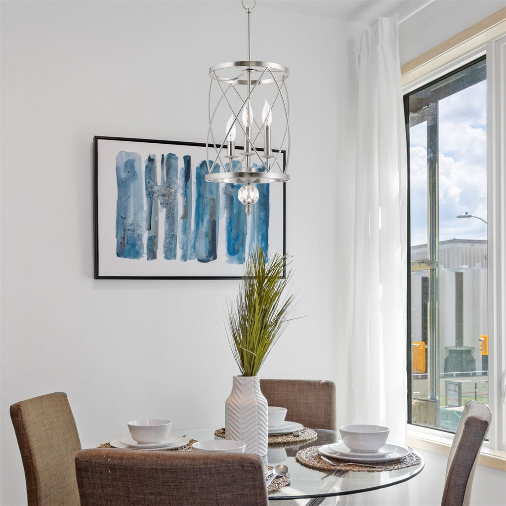 Lustre suspendu moderne Eleanor 27 à 3 lumières pour hall d'entrée