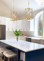 Lustre suspendu traditionnel Eleanor 27 à 3 lumières pour hall d'entrée