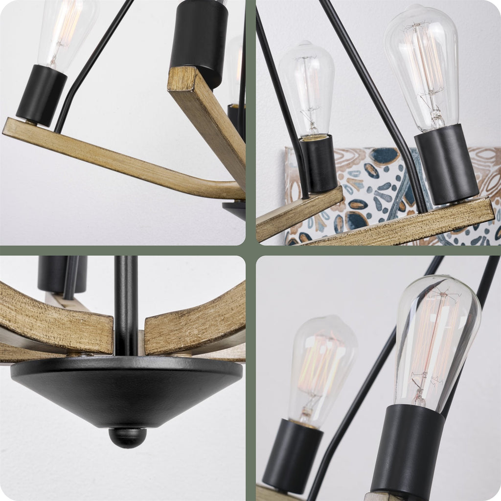 Lustre moderne de style ferme Crawford 25 à 5 lumières