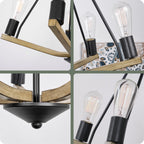 Lustre moderne de style ferme Crawford 25 à 5 lumières