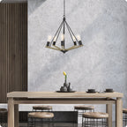 Lustre moderne de style ferme Crawford 25 à 5 lumières