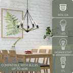 Lustre moderne de style ferme Crawford 25 à 5 lumières