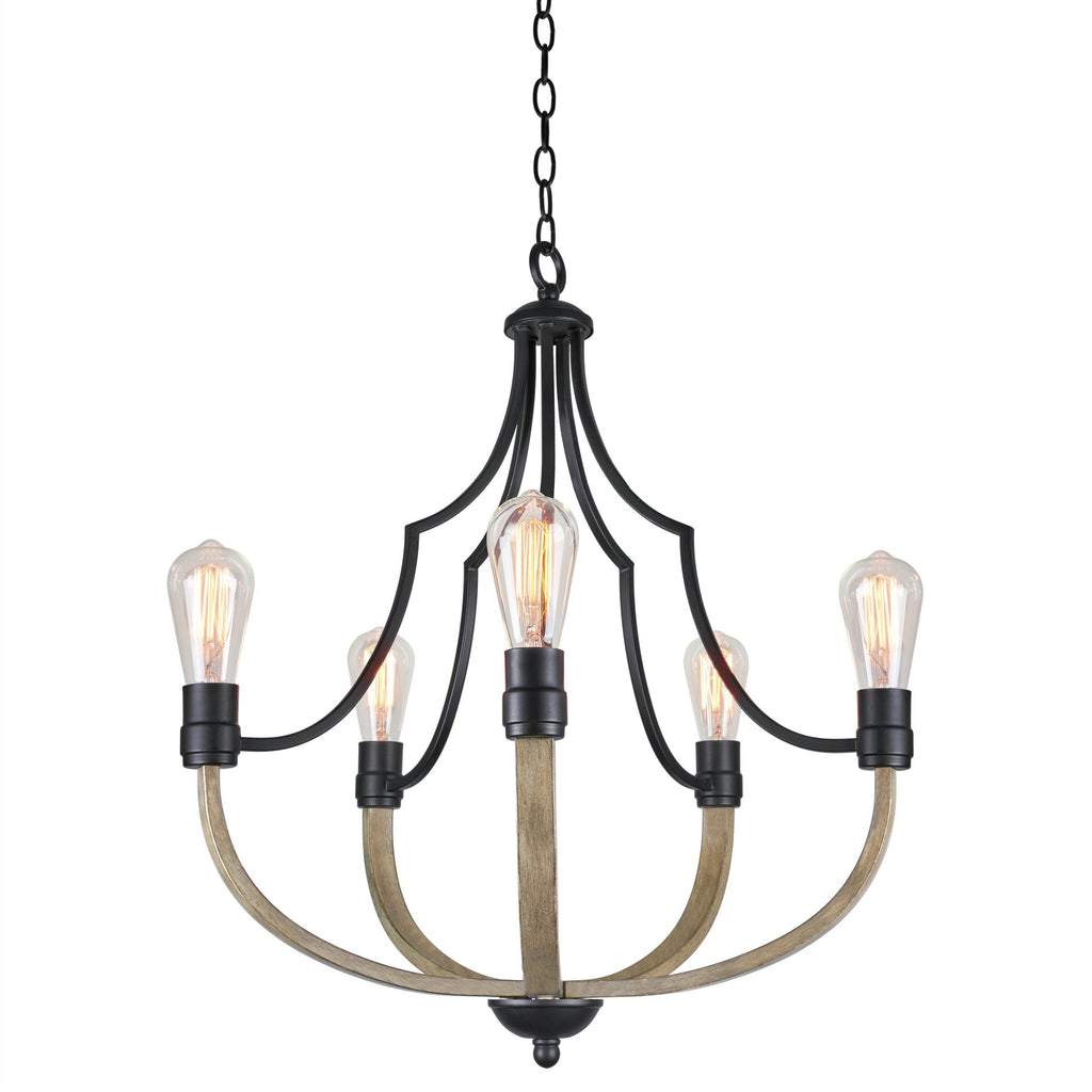 Lustre moderne de style ferme Sherwood 27 à 5 lumières