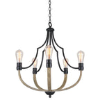 Lustre moderne de style ferme Sherwood 27 à 5 lumières