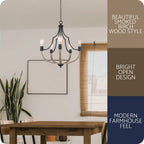 Lustre moderne de style ferme Sherwood 27 à 5 lumières