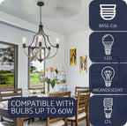 Lustre moderne de style ferme Sherwood 27 à 5 lumières