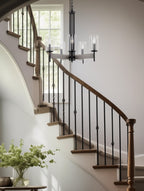 Lustre moderne à 5 lumières Winston 26 pour salle à manger de style ferme.