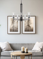 Lustre moderne à 5 lumières Winston 26 pour salle à manger de style ferme.