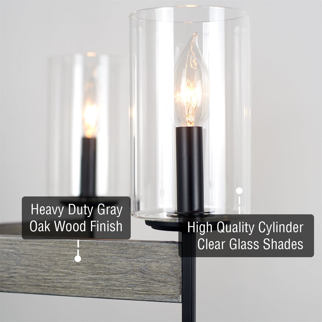 Lustre moderne à 5 lumières Winston 26 pour salle à manger de style ferme.