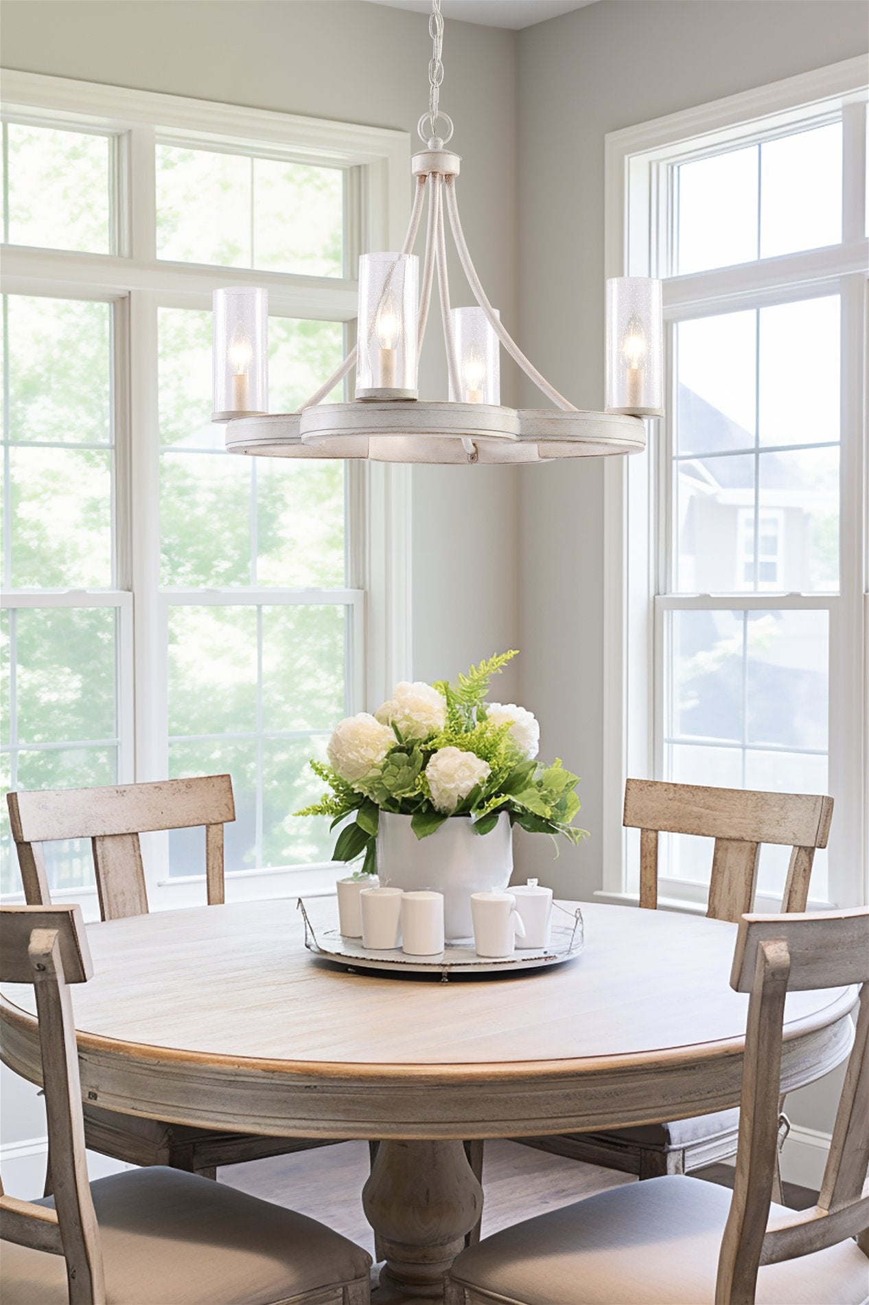 Lustre Delphine 23 à 4 lumières, style campagne française