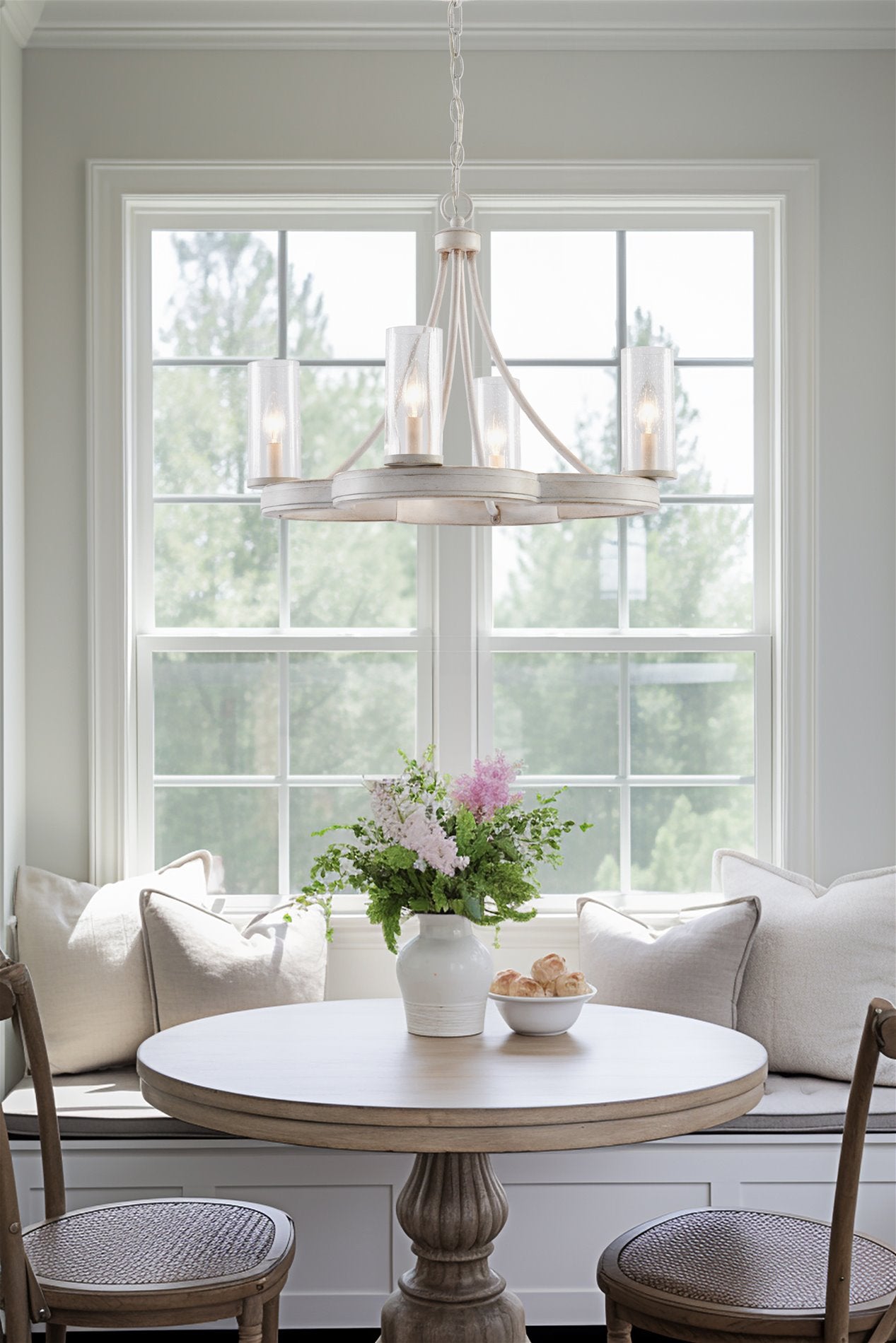 Lustre Delphine 23 à 4 lumières, style campagne française