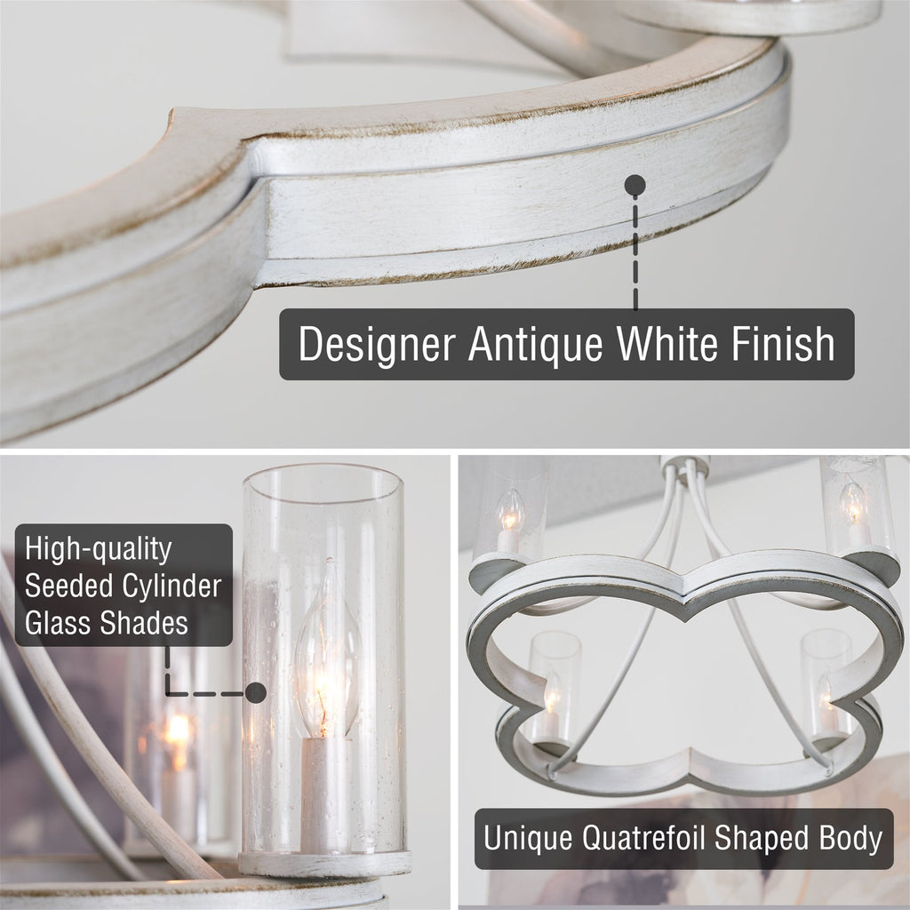 Lustre Delphine 23 à 4 lumières, style campagne française