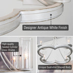 Lustre Delphine 23 à 4 lumières, style campagne française