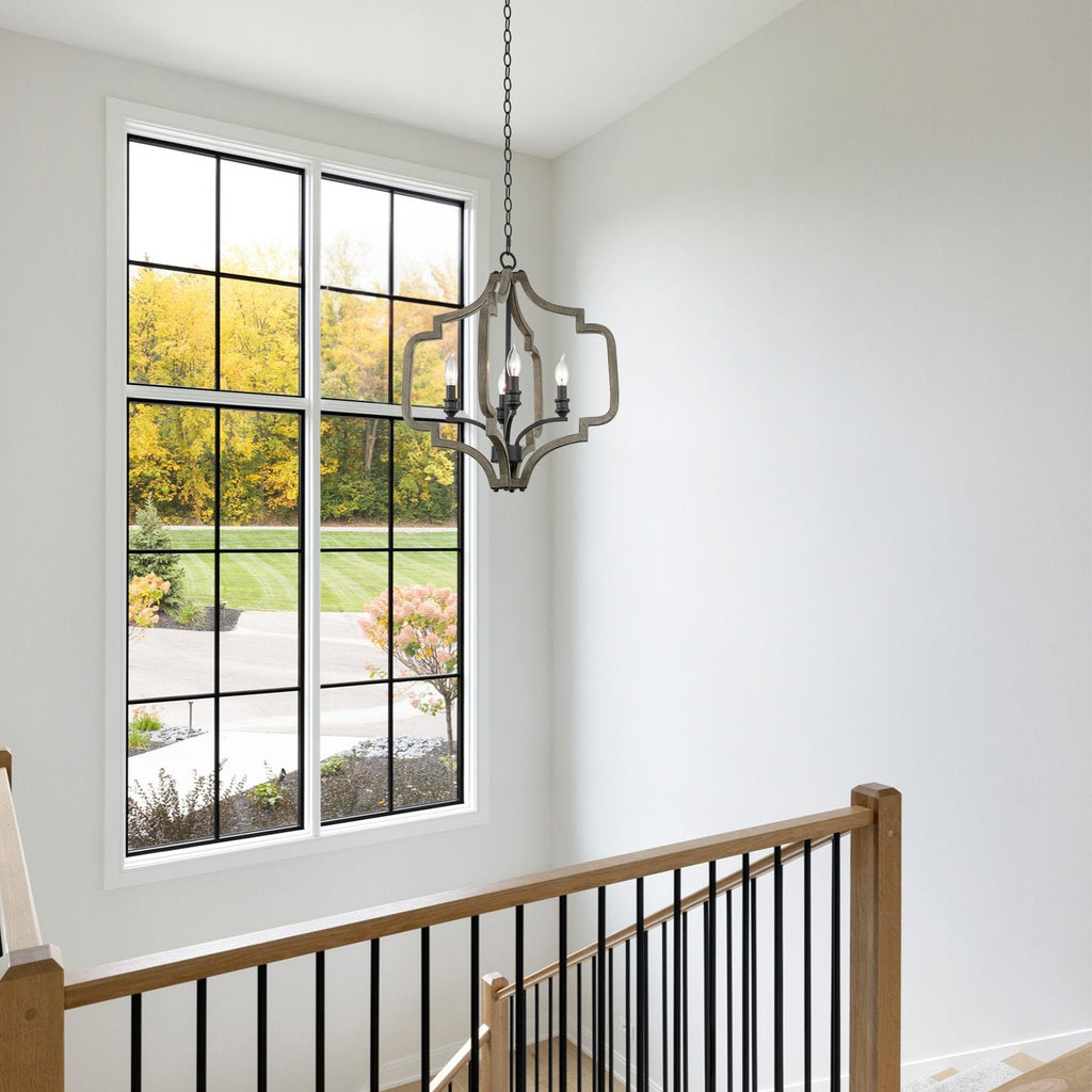 Lustre suspendu Atwood 23 à 4 lumières de style ferme