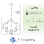 Lustre suspendu Atwood 23 à 4 lumières de style ferme