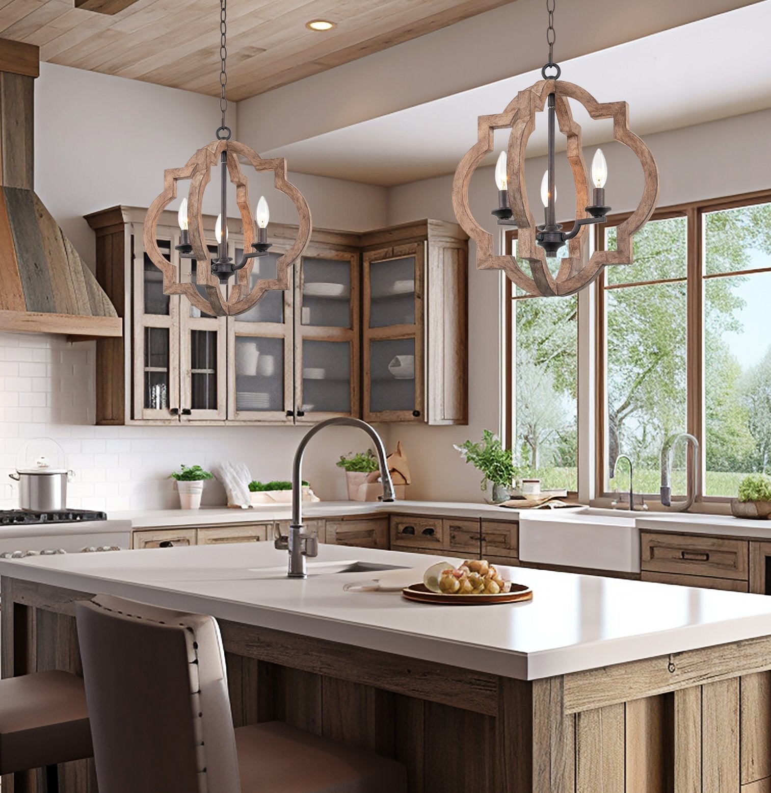 Suspension de style ferme Roman 18 à 3 lumières