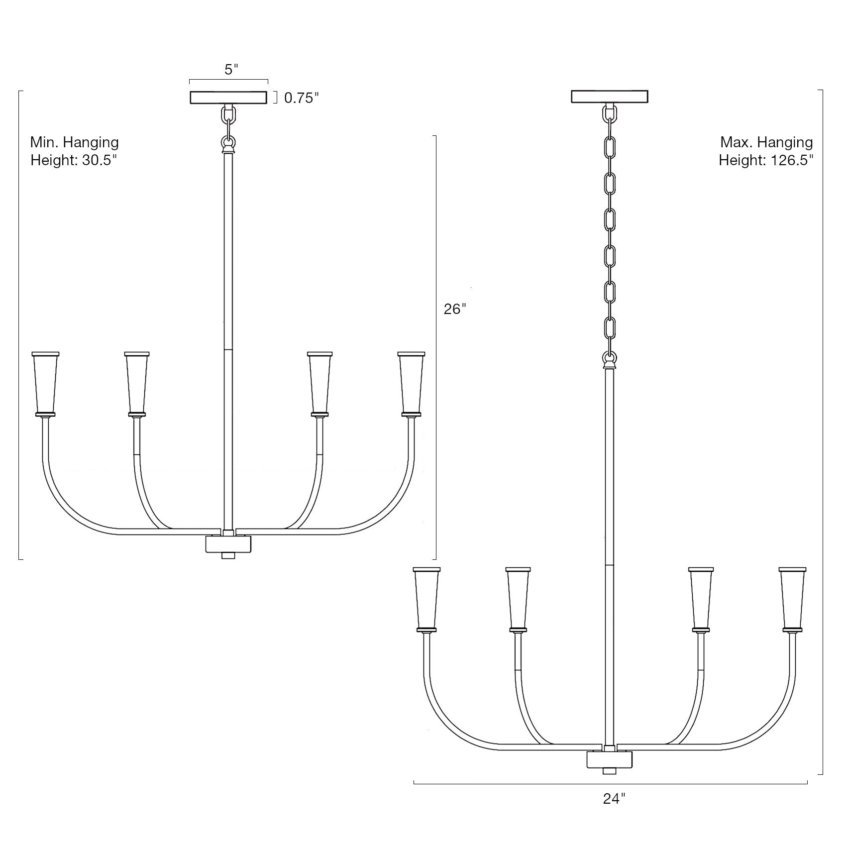 Lustre moderne Beaux 26 à 6 lumières