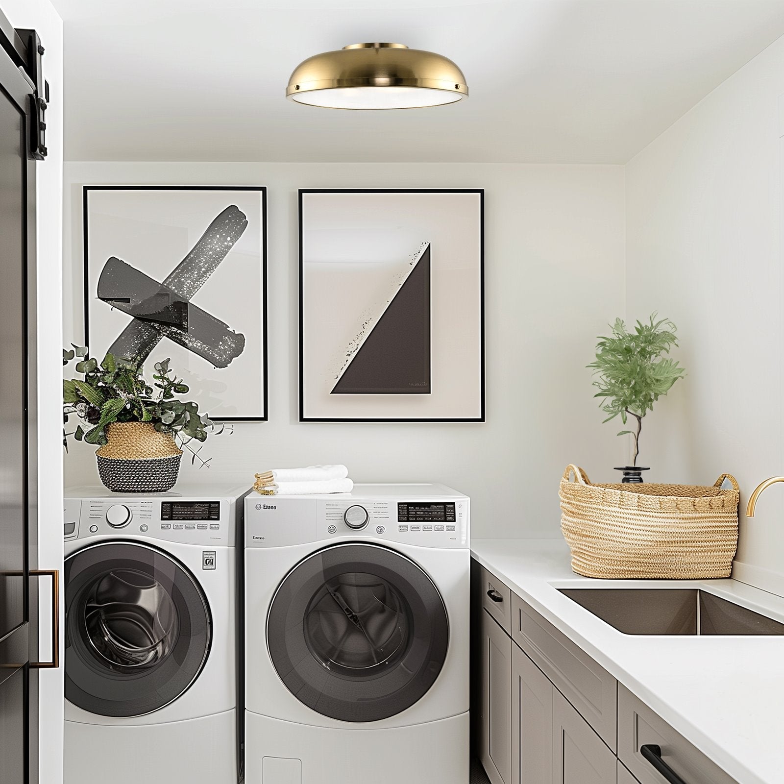 Plafonnier semi-encastré moderne Alston 14 à 3 lumières