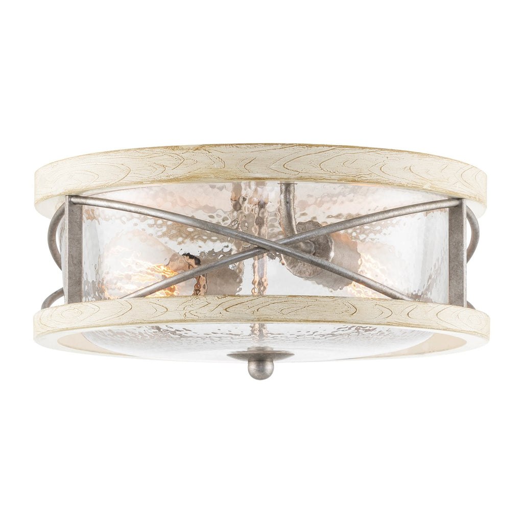 Plafonnier encastré Blaylock 13 à 2 lumières, style ferme moderne