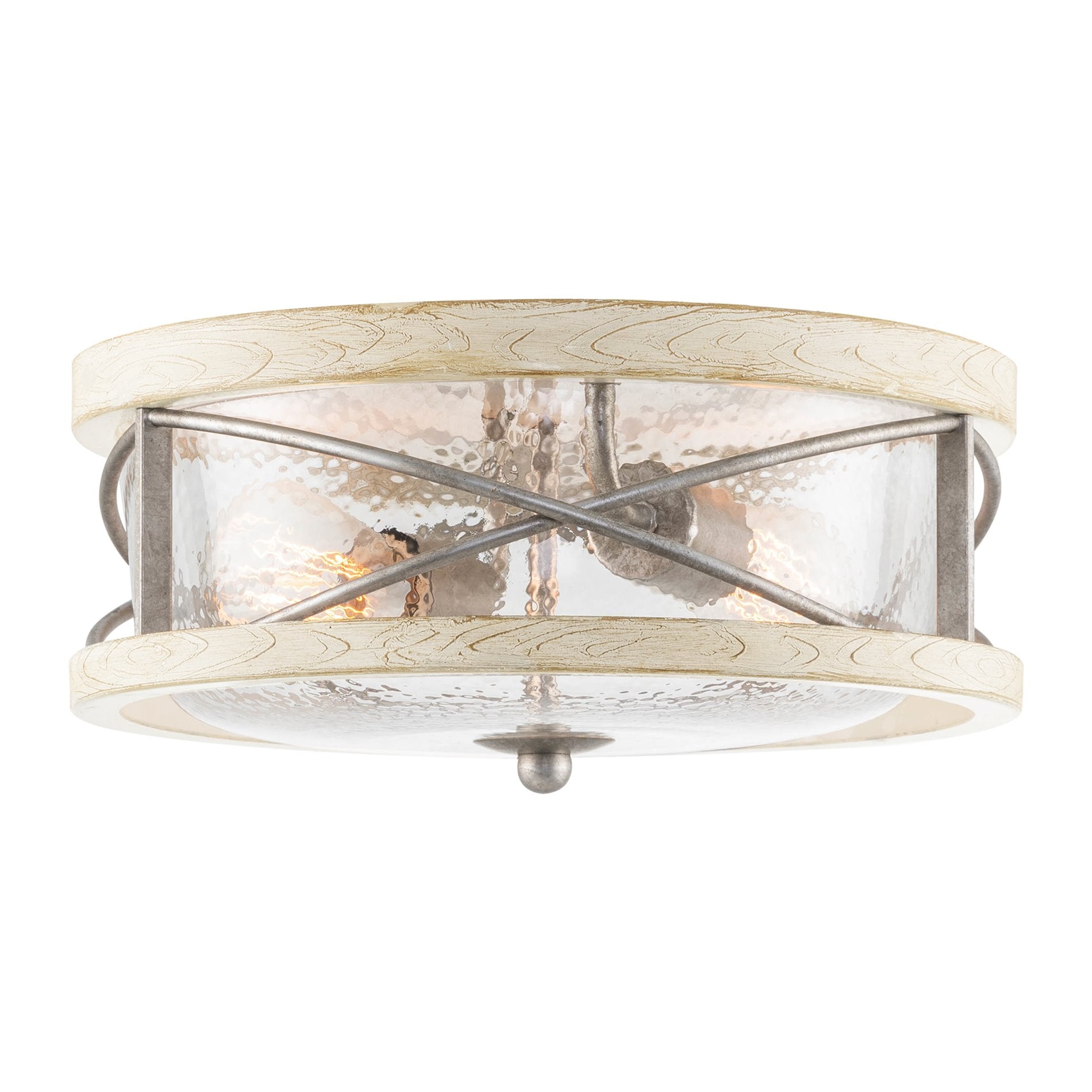 Plafonnier encastré Blaylock 13 à 2 lumières, style ferme moderne