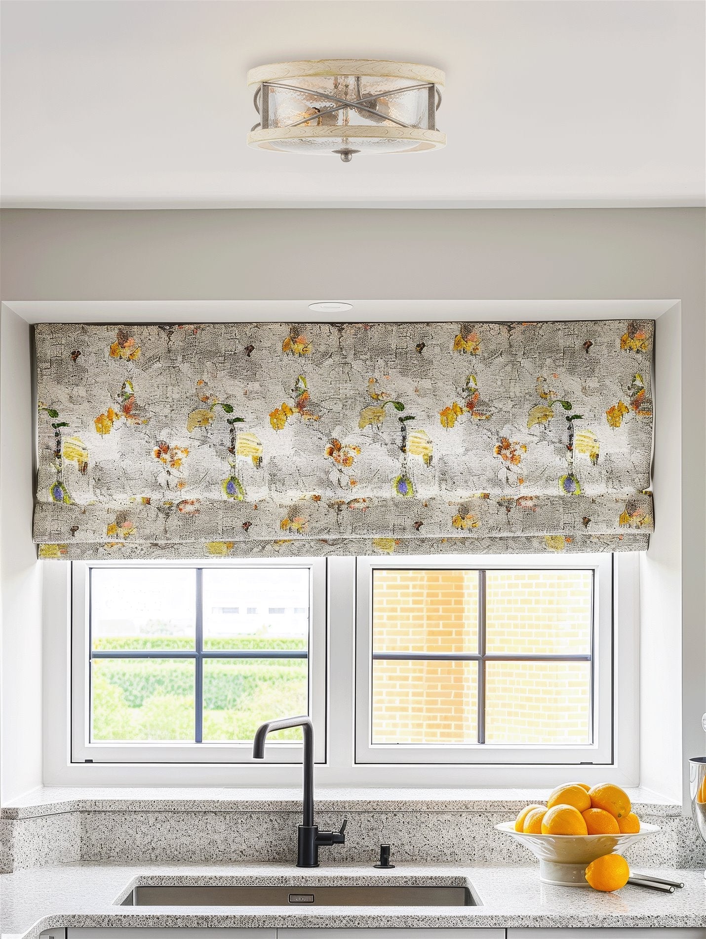 Plafonnier encastré Blaylock 13 à 2 lumières, style ferme moderne