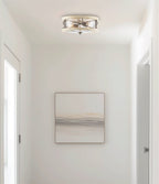 Plafonnier encastré Blaylock 13 à 2 lumières, style ferme moderne
