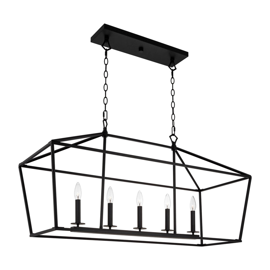 Lanterne moderne Burke 40 à 5 lumières, grand format, pour îlot central.