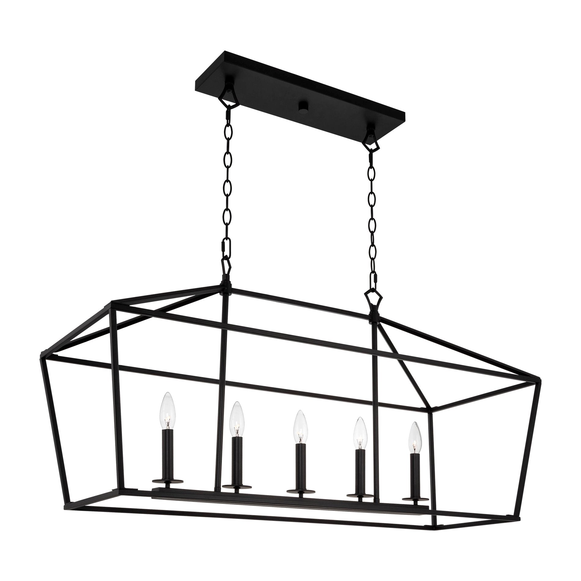Lanterne moderne Burke 40 à 5 lumières, grand format, pour îlot central.