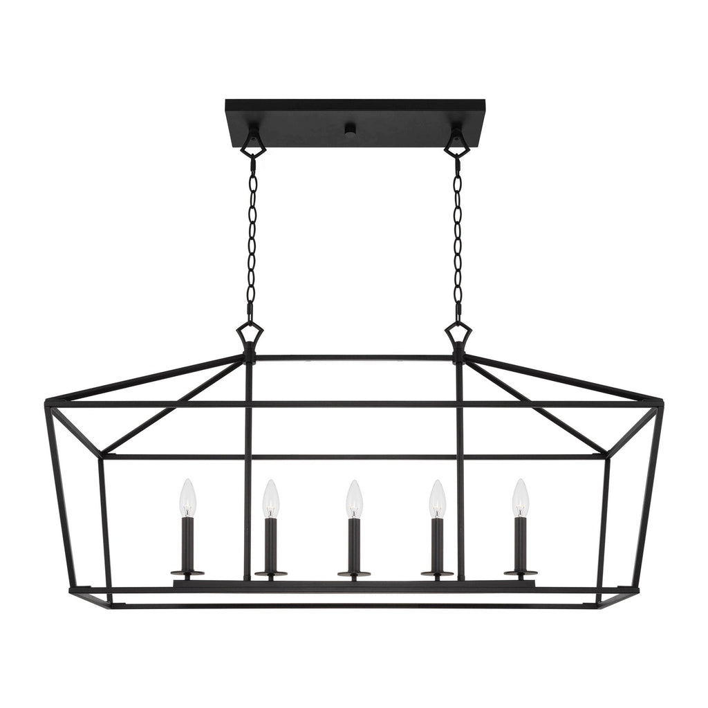 Lanterne moderne Burke 40 à 5 lumières, grand format, pour îlot central.